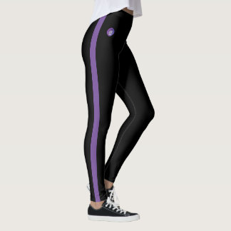 Pink Purple Striped Single Side Leggings JK 2022