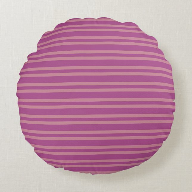 Pink Purple Stripes Seamless Pattern Round Cushion (Front)