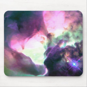 Pink Purple Teal Nebula Mouse Pad