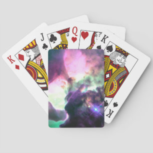 Pink Purple Teal Nebula Playing Cards