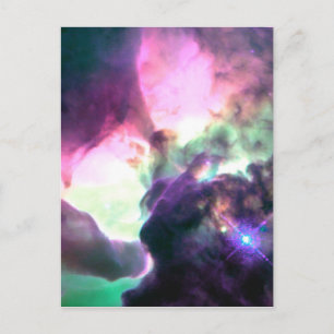 Pink Purple Teal Nebula Postcard