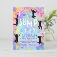 Pink Purple Tie Dye Retro Jump and Play Birthday