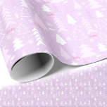 Pink Purple Trees Winter Name Text Christmas  Wrapping Paper<br><div class="desc">Pinkish purple winter Christmas Wrapping paper with trees and the name in pink and white. Easily personalise the name. Please visit the store for the full line of products that are available - Kate Eden Art</div>