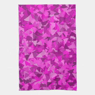 Pink Purple Triangle Pattern Tea Towel