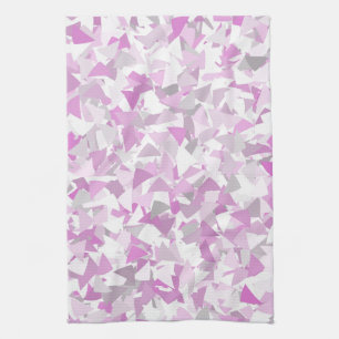 Pink Purple Triangle Pattern Tea Towel