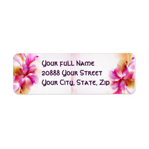 Pink,  purple tropical flower Return Adress Label Return Address Label