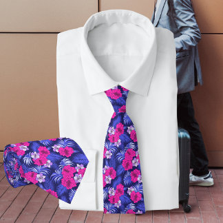 Pink & Purple Tropical Tie