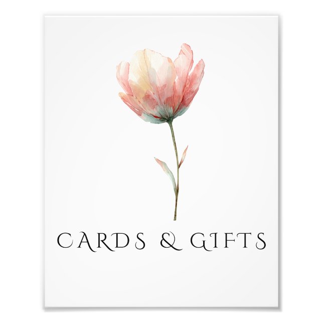 Pink Purple Tulip Elegant Cards & Gifts Sign (Front)