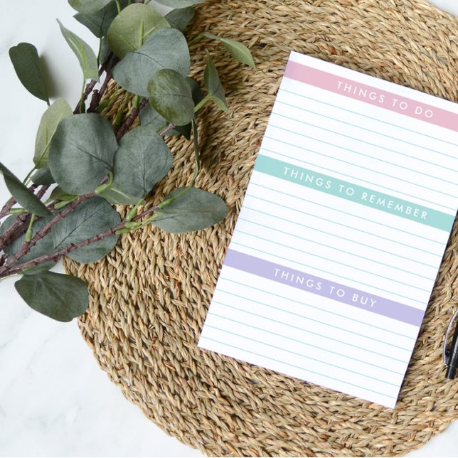 Pink Purple Turquoise 3 Category Daily To Do Post-it Notes (Creator Uploaded)