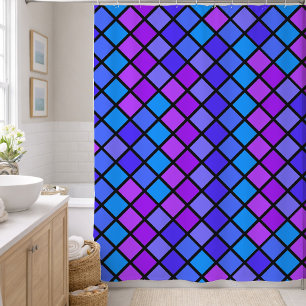 Pink Purple Turquoise Mosiac Shower Curtain