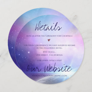 Pink Purple Under The Stars Starry Wedding Details Save The Date