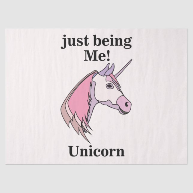 Pink Purple Unicorn Head Tissue Paper (Front)