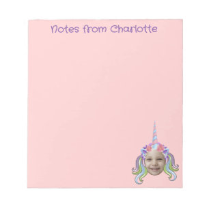 Pink Purple Unicorn Photo Name Subject  Notebook Notepad