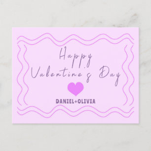 Pink - Purple Valentine's Day Holiday Postcard
