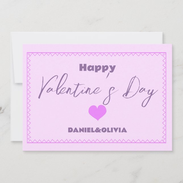 Pink - Purple Valentine's Day Invitation (Front)