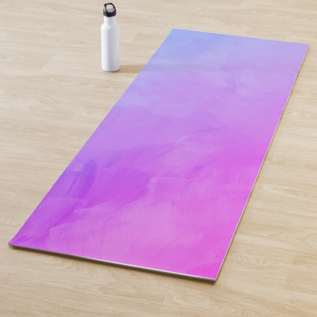 Pink  Purple Venetian Abstract Watercolor Yoga Mat (In Situ)