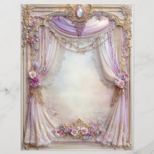 Pink Purple Vintage Junk Journal Scrapbook Paper