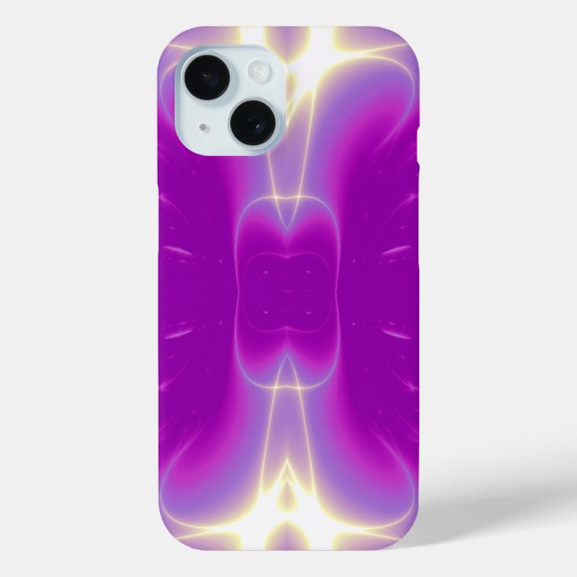 PINK PURPLE VIOLET FRACTAL LIGHT WAVES Case-Mate iPhone CASE (Back)