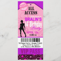 Pink Purple VIP 14th Birthday Ticket Party