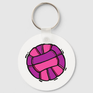 Pink & Purple Volleyball Key Ring