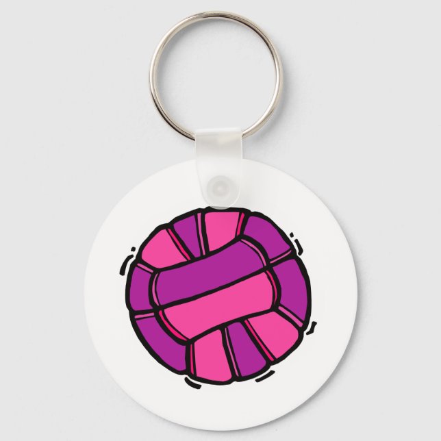 Pink & Purple Volleyball Key Ring (Front)