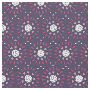 Pink & Purple Volleyballs Kaleidoscope Pattern Fabric