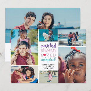 Pink Purple Wanted Chosen Loved Adopted Photos Announcement