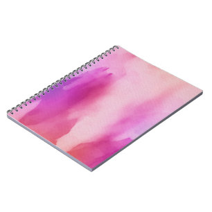 Pink & Purple Water Colour Positive Space Notebook