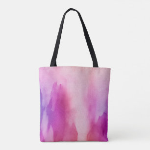 Pink & Purple Water Colour Positive Space Tote Bag