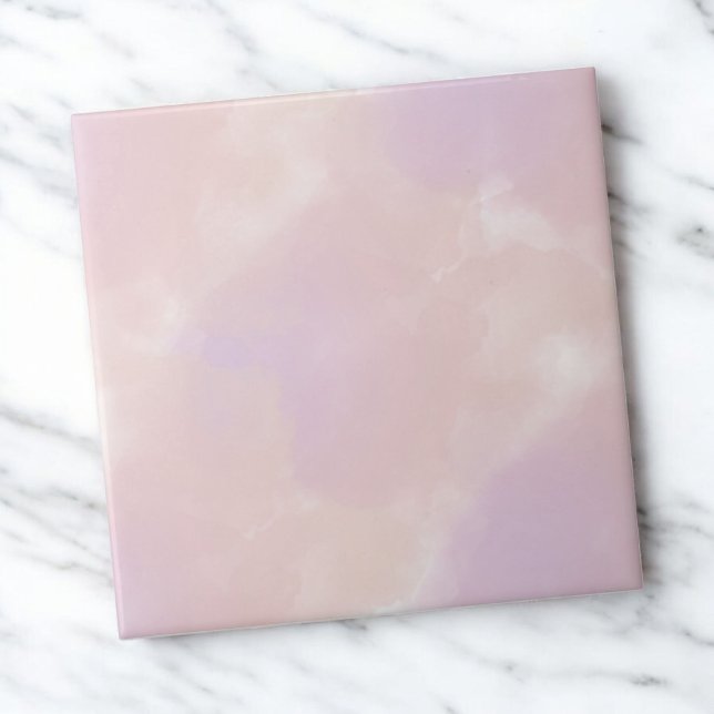 Pink Purple Watercolor Elegant Abstract Spring Ceramic Tile (Creator Uploaded)