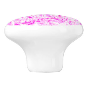 Pink purple watercolor floral add monogram title n ceramic knob