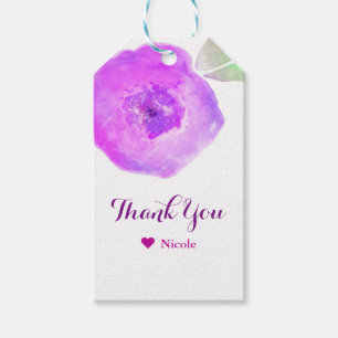 Pink Purple Watercolor Flower Party Favour Gift Tags