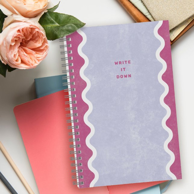 Pink Purple Wavy Lines Spiral Journal Notebook (Creator Uploaded)
