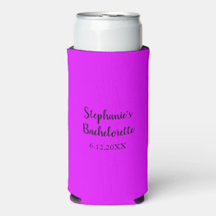 Pink Purple Wedding Bachelorette Party Gift Favour Seltzer Can Cooler