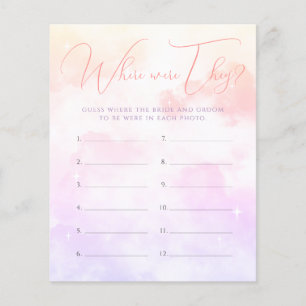 Pink Purple Where were They Bridal Shower Game