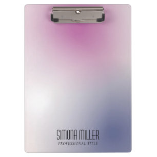 Pink Purple White Minimalist Aesthetic Gradient Clipboard