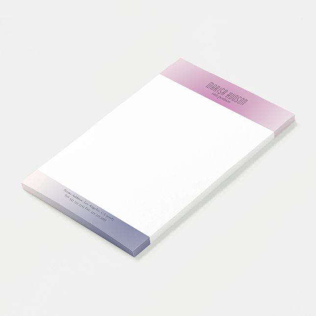 Pink Purple White Minimalist Aesthetic Gradient Post-it Notes (Angled)