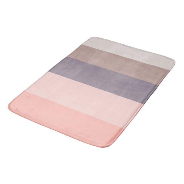 pink, purple, white stripes bath mat (Angled)