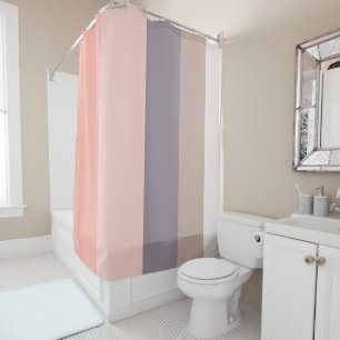 pink, purple, white stripes shower curtain