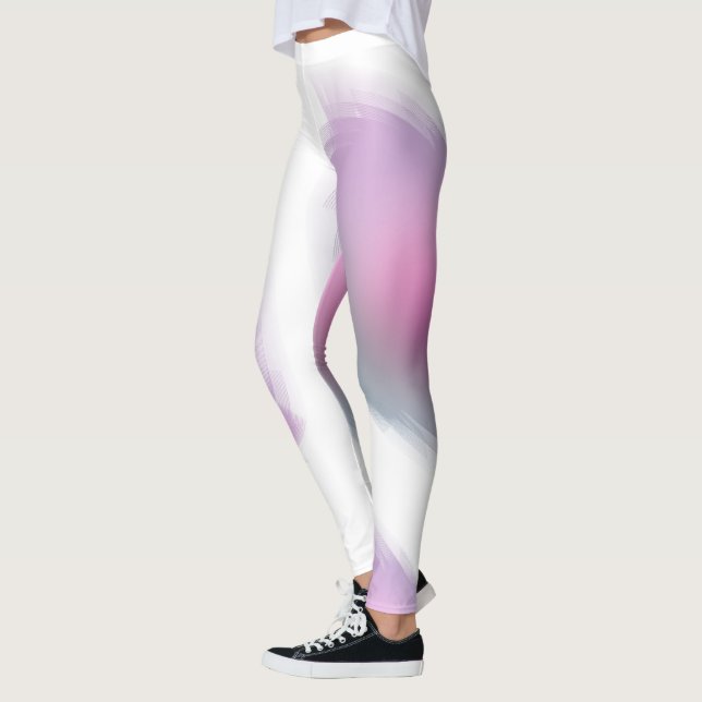 Pink Purple White Template Modern Elegant Trendy Leggings (Left)