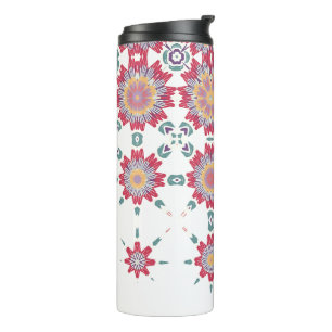Pink Purple White Watercolor Flowers Thermal Tumbler