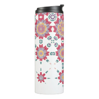 Pink Purple White Watercolor Flowers Thermal Tumbler