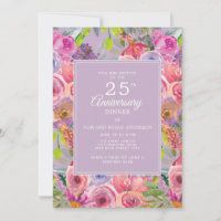 Pink Purple Wildflowers 25th Wedding Anniversary