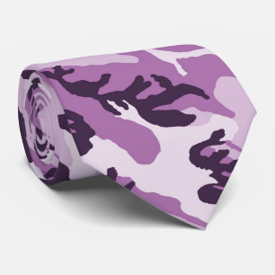 Pink Purple Woodland Pattern Camouflage Tie