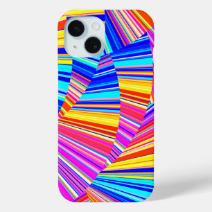 Pink Purple Yellow Blue Trendy Abstract Pattern iPhone 15 Case