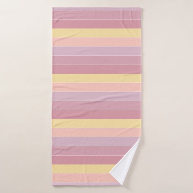 Pink Purple Yellow Modern Elegant Pattern Template Bath Towel (Bath Towel)