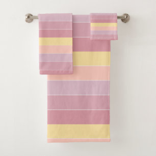 Pink Purple Yellow Modern Trendy Elegant Template Bath Towel Set
