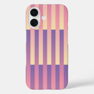 Pink Purple Yellow Striped Pattern iPhone 16 Case