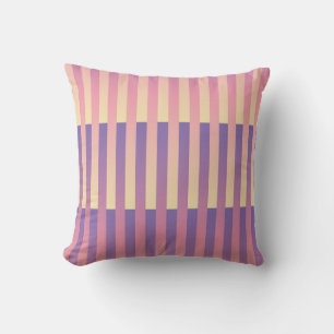 Pink Purple Yellow Striped Pattern Cushion