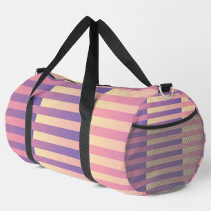 Pink Purple Yellow Striped Pattern Large Duffle Bag